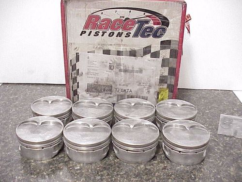 8 racetec sb chevy flatop pistons 4.145&#034;-1.125&#034; for 3.750&#034; stroke &amp; 6&#034; rods r7