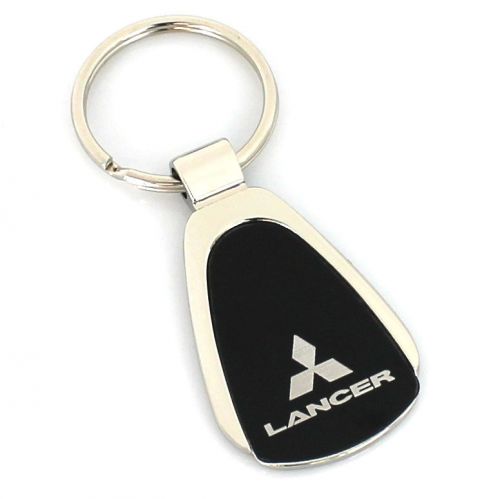 Mitsubishi lancer black tear drop metal key ring