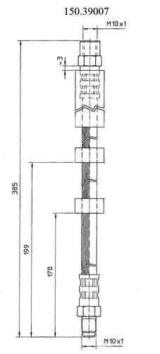 Centric 150.39007 brake hose, front-brake hydraulic hose