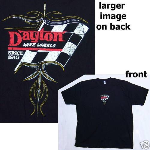 Dayton wire wheels tribal design 1916 black t-shirt medium new official soft