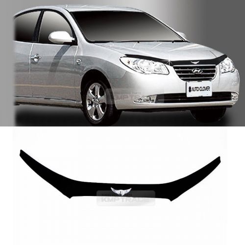 Emblem hood guard bug shield molding black for hyundai 2007 - 2010 elantra hd