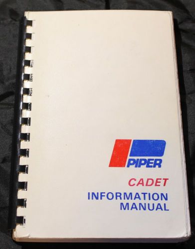 Piper cadet pa28-161 pilots information operating manual handbook spiral bound