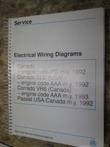 1992-93 vw corrado passat original factory wiring diagrams manual service shop