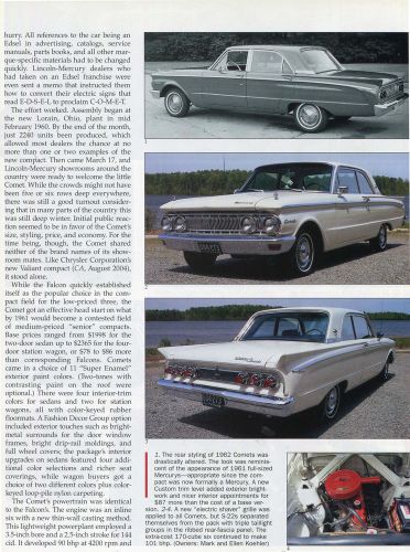 1960 1961 1962 1963 mercury comet s-22 12 pg color  article  villager