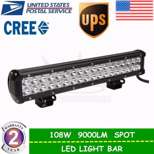 1pc 108w 17&#034;  led  light bar spot beam driving boat truck 4wd fog suv lamp