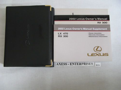 02 - 2002 lexus rx 300 rx300 suv 2wd 4wd owners manuals drivers books set # b131