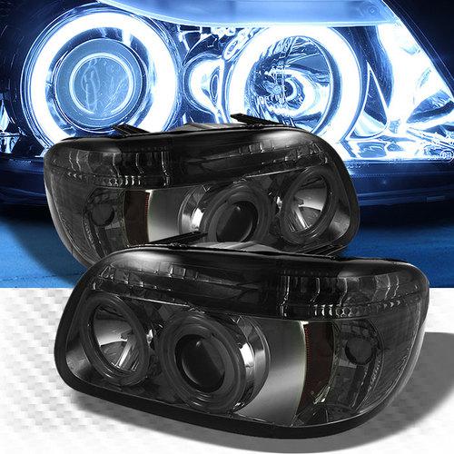 Smoked ccfl halo led 95-01 ford explorer projector headlights head lights smoke