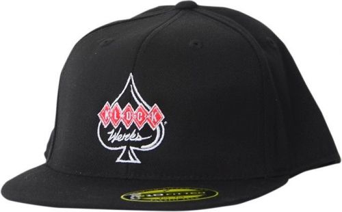 Klock werks logo mens flexfit hat black/red/white