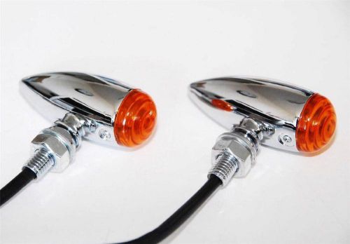 Mini bullet chrome amber led motorcycle turn signal light cruiser chopper ktm