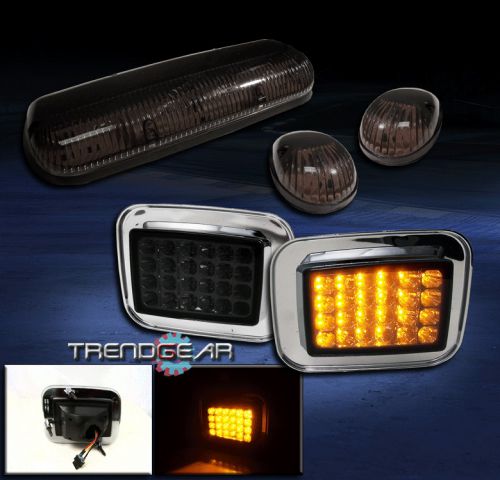 03-09 hummer h2 led corner signal+cab roof running lights lamp smoke 05 06 07 08