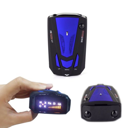 Blue car anti-police gps radar detector 16 band x k nk ku ka laser vg-2 v7 led