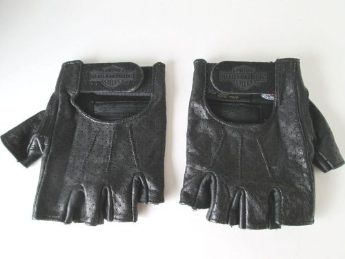 Harley davidson womens fingerless perforated leather gloves size m  # 98182-99vw