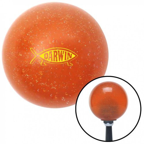 Yellow darwin orange metal flake shift knob with 16mm x 1.5 insertpremium