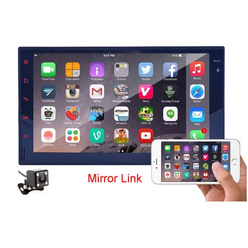 7&#034; 2din car stereo gps android 4.4 os 3g wifi radio mirror link quad a9 + camera