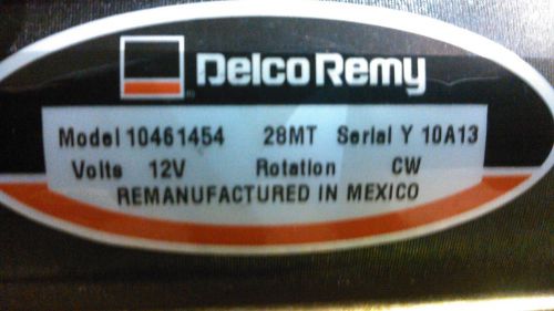 Delco remy starter reman 28mt mod# 10461454 9tooth cw rotation
