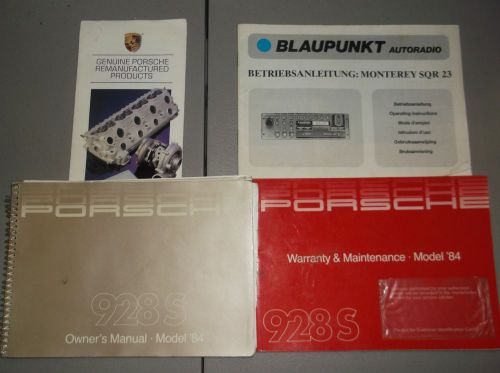 1984 porsche 928s owners manual + case + 3 supplements