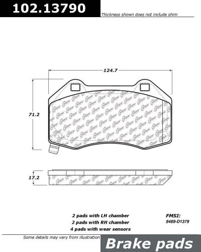 Disc brake pad-c-tek metallic brake pads front centric 102.13790