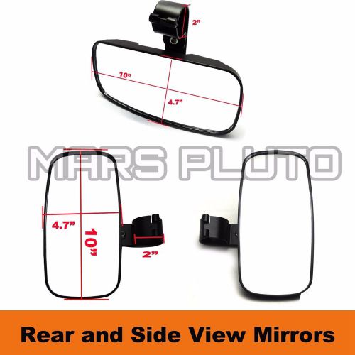 2&#034; side &amp; rear view mirrors for polaris rzr xp 4 1000 900 can am john deer new