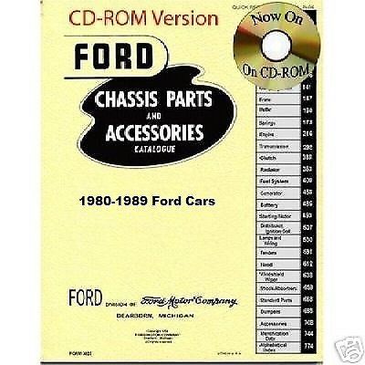 1980 - 1989 ford mercury lincoln parts list cd - new!