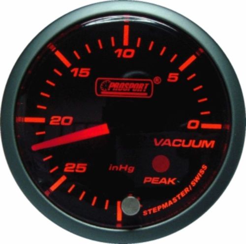 Prosport 52mm premier amber red &amp; super white led vacuum gauge psi