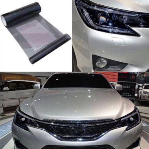 Black auto car smoke fog light headlight taillight tint vinyl sheet sticker diy