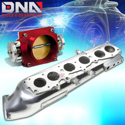 For 93-98 toyota supra a80/jza80 turbo intake manifold+80mm red throttle body