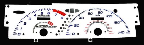 140mph indiglo euro reverse glow gauge overlays for 92-93 honda prelude v-tech