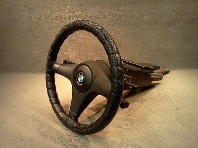 Bmw 535 steering column with steering wheel key is included 1987 oem part