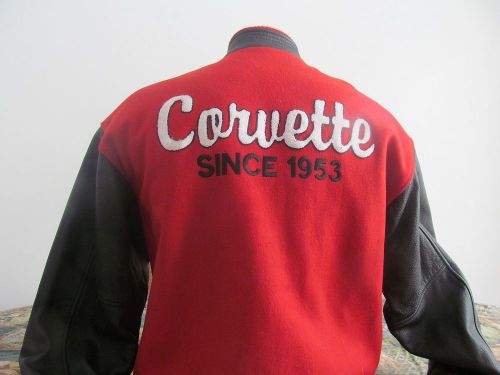 Corvette since  1953 varsity leather sleeves jacket mens small