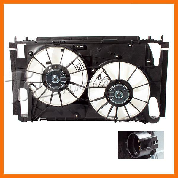 06-08 toyota rav4 2.4l dual cooling fan to3117102 motor blades shroud 09-11 2.5l