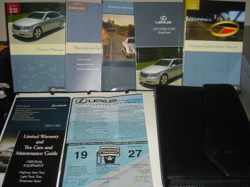 07 2007 lexus ls 460 ls460l owners manual navigation book w/ case complete oem