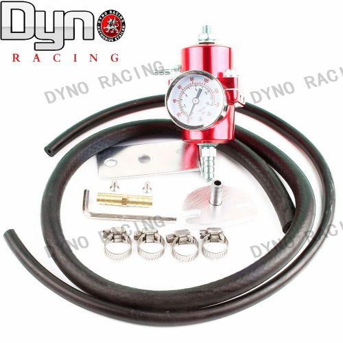 Universal fuel pressure regulator adjustable pressure with oil gauge red