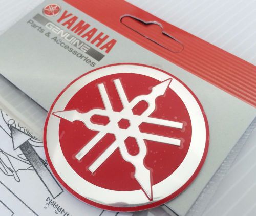 Yamaha 100% genuine 55mm tuning fork decal emblem red / silver