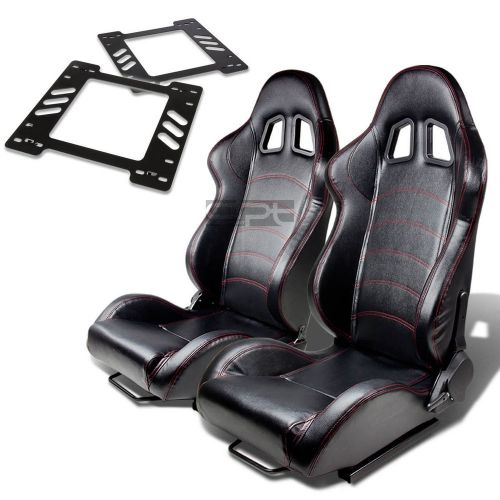 Type-1 racing seat black pvc+silder+for 78-88 monte carlo a/g-body bracket x2