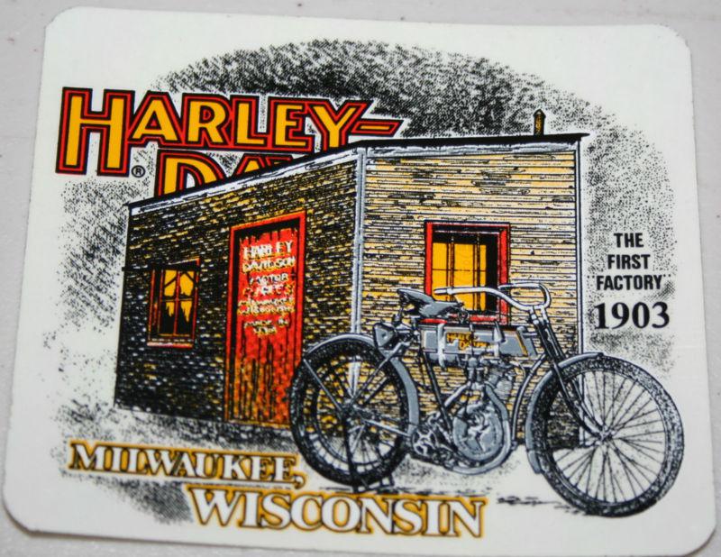 Harley davidson vintage decal "first factory" 1903 milwaukee panhead brand new