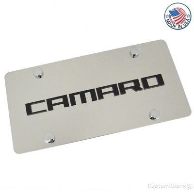 Chevy camaro name stainless steel license plate