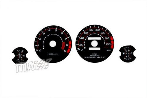 170mph indiglo black reverse glow gauge dash face for 95-99 mitsubishi eclipse