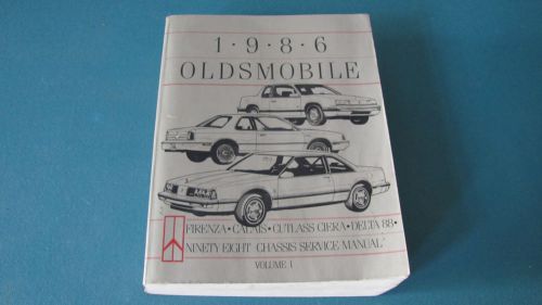 1986 oldsmobile service manual volume 1 firenza cutlass ciera delta 88 calais