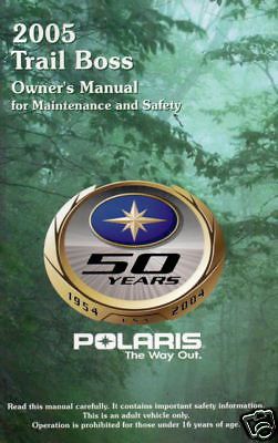 2005 polaris atv trail boss owners manual new