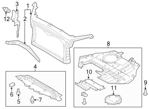 Ford oem radiator support air deflector an7z8311a image 3