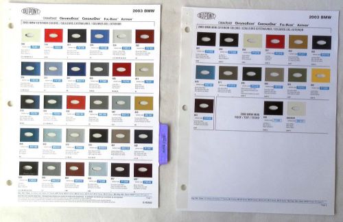 2003 bmw dupont  color paint chip chart all models original