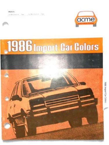 1986 import acme paint chip book porsche vw toyota honda jaguar more