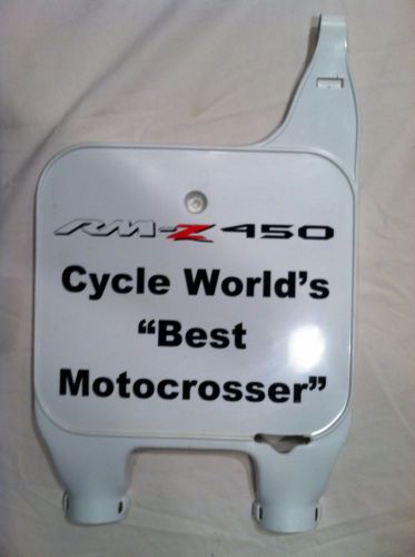 Suzuki rm-z 450 front number plate dirt bike  cycle world&#039;s &#034;best motorcrosser&#034;