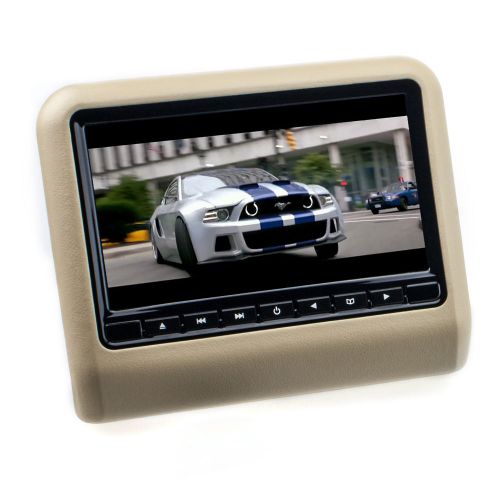 9 17.8 cm tft lcd headrest monitor dvd player usb sd car universal beige &#034;