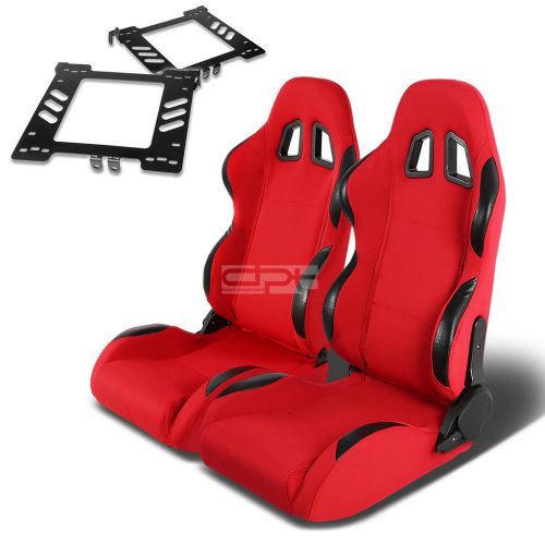 Type-4 racing seat red pvc+silder/rail+for 99-05 vw golf mk4/jetta bracket x2