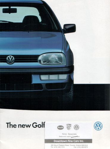 1993 volkswagen golf gl canada sales brochure catalog literature