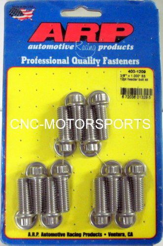 Arp header bolt kit 400-1209 universal 5/16 wrench 3/8 size 1.000 uhl qty 12