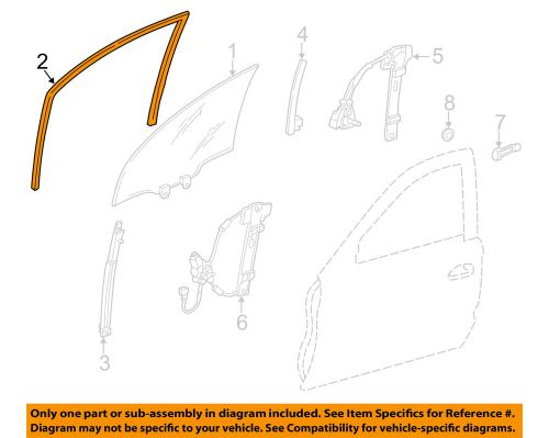 Honda oem 96-00 civic front door-run channel left 72275s04003