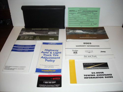 2003 jeep grand cherokee factory owners manual complete set + case