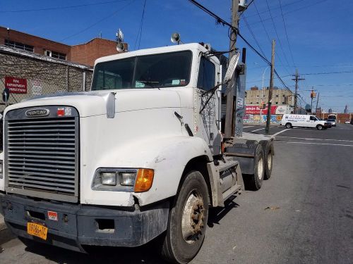 1997 freightliner white  day cab semi tractor  wetline c10 caterpillar engine